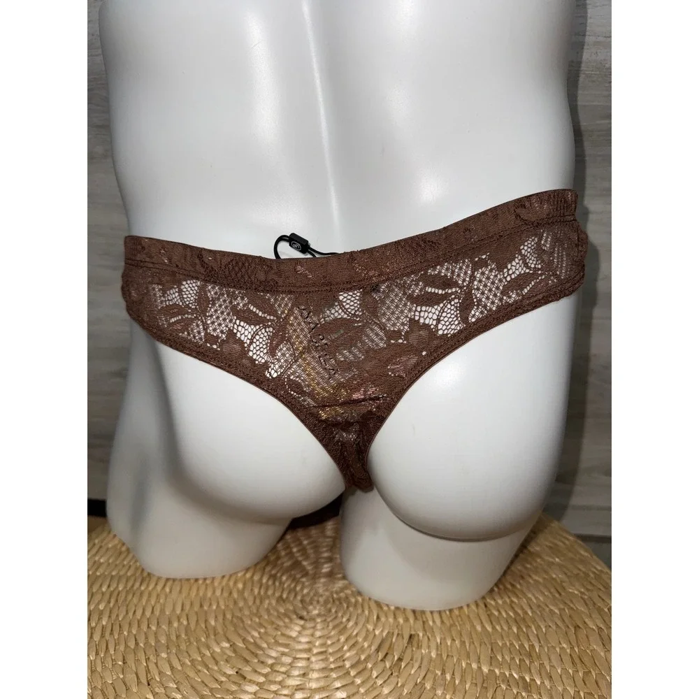 Cosabella Never Say Never Classic G-String Thong Brown Lace G-String NWT‎ L